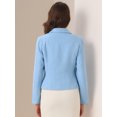 thumbnail image 3 of DARING DIVA Women's Lapel Collar Long Sleeves Blazer Jacket M Blue, 3 of 5