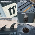 thumbnail image 6 of 11 ft Inflatable Stand Up Paddle Board with Accessories Kit, 34 in Wide Non-Slip SUP Board with Adjustable Paddle, Kayak Seat, Removable Fins and Backpack for Adults and Youth, 6 of 8