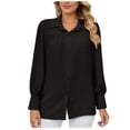 thumbnail image 1 of Birdeem Mode Femmes Grande Taille Uni Manches Longues Col Rond Blouse T-Shirt Décontracté Hauts, 1 of 8