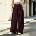 thumbnail image 5 of BRELIL Women's High Waisted Wide Leg Sweatpants Flowy Casual Loose Palazzo Pants Trousers Fall Winter Outfits Streetwear Workout, Wine L, 5 of 7