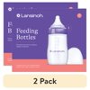 (2 pack) Lansinoh Anti-Colic Baby Bottle for Breastfeeding Baby, Baby Formula Feeding, 8oz, 3pk, Medium Flow Nipples, Size M
