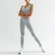 thumbnail image 3 of Qarigey Mujeres Activewear Leggings Pantalones de yoga de cintura alta Control de entrenamiento Medias deportivas Prendas para la parte inferior del cuerpo Gris L, 3 of 6