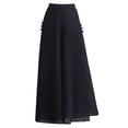 thumbnail image 5 of Abrigo de gasa con abertura lateral de moda para verano, cintura trasera elástica y suelta, pantalones largos casuales y elegantes., 5 of 5