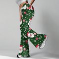 thumbnail image 5 of Women's Fashion Loose Drawstring Waist Christmas Printed Casual Sports Pants Casual Flared Pants, Comfortable and Stylish Bottoms for Home and Outdoor Wear, Dark Green, 2XL, 5 of 8