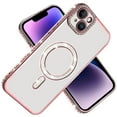 thumbnail image 4 of XPM for Apple iPhone 16 Pro Max Phone Case, Bling Case with Diamond Magnetic Circle, Transparent Slim Shockproof Hybrid Slim Fit Cover for iPhone 16 Pro Max (Rose Gold), 4 of 9