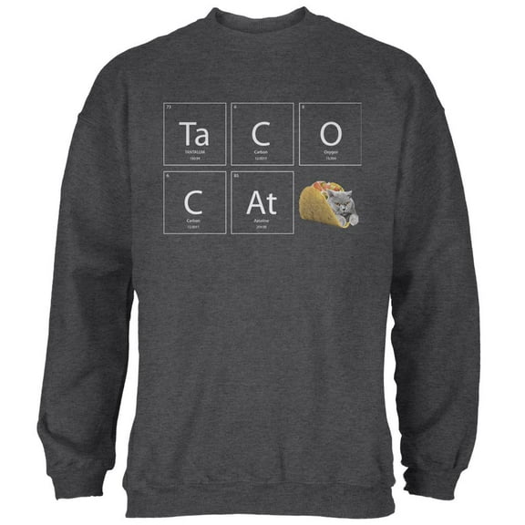 Taco Cat Periodic Table Mens Sweatshirt Deep Heather SM