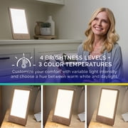 Verilux HappyLight Luxe - Light Therapy Lamp with 10,000 Lux, UV-Free, LED Bright White Light with Adjustable Brightness, Color, Countdown Timer, Stand - Boost Mood, Sleep, Focus (Champagne Gold)