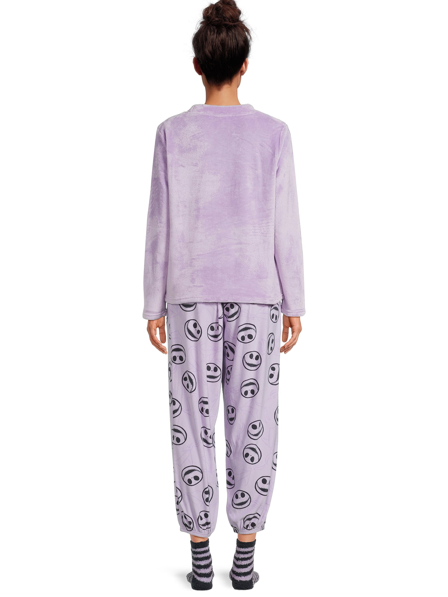 Disney Women's Nightmare Before Christmas Long Sleeve Top and Pants and Socks, 3-Piece Gift Set, Sizes XS-3X