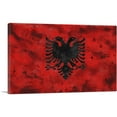thumbnail image 1 of ARTCANVAS Flag of Albania Country in the Balkans Red Grunge Canvas Art Print - Size: 60" x 40" (0.75" Deep) (3-Piece), 1 of 9