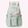 thumbnail image 6 of Aesthetic Backpack with Pendant, Star Print Laptop Backpack, Multi-layer Bookbag for Shopping Work (Green), 6 of 6
