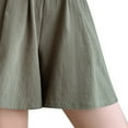 thumbnail image 2 of Vedolay Shorts Short for Womens Leather High Waist Flap Pocket Roll Leather Shorts,Green L, 2 of 4