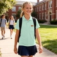 thumbnail image 4 of Chbgutlmr Boys Girls Tops Unisex School T-Shirts Short Sleeve Button Lapel Tops with Pocket Casual Summer Comfy Uniform Tops for Kids 2-15 Years, 4 of 8