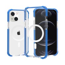 Allytech Case for iPhone 13 6.1 Inch,Clear Case Compatible with Magsafe,Shockproof Transparent Magnetic Acrylic Slim Protective Cover,Blue