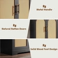 thumbnail image 5 of TROPOW Sideboard Buffet Cabinet - Credenza Storage with 4 Rattan Doors and Shelves, Modern Console Table Accent Coffee Bar Cabinet for Living Room, Kitchen, Hallway, Dining Room, Entryway, 5 of 7