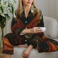thumbnail image 6 of Pofeuu Jungle Meditating Panda Print Womens Pajamas Set Long Sleeve Sleepwear Button Down Nightwear Soft Pj Lounge Sets Button Down Pajamas Women-Medium, 6 of 7