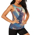 thumbnail image 2 of Fuzoiu Sunshine Winged Rabbit Print Women's Workout Tank Top,Athletic Racerback Sports Tank,Tops Sleeveless Running Loose Fit Yoga Tops,Active Shirts for Yoga, Running, and Gym-Large, 2 of 7