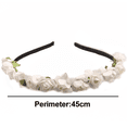 thumbnail image 2 of Corona floral Corona de pelo con diadema de flores rosas, 2 of 5