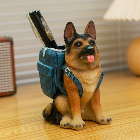 Hxlamzoo Dog-Shaped Resin Pen Holder | Unique Desk Organizer & Home Decor Gift for Dog Lovers, Multicolor Resin Craft Storage for Study & Office