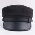 thumbnail image 3 of Vintage Beret Autumn Winter Stylish Flat-top Navy Hat Fashion Wild Casual Simple Youth Painter Hat (Black), 3 of 3