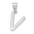 thumbnail image 1 of Diamond2Deal 14K Pendentif Initiale Lettre V en Or Blanc pour Femmes, 1 of 6