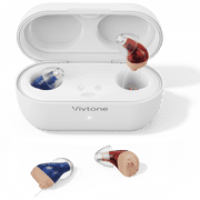 Vivtone Supermini OTC Rechargeable Hearing Aids, CIC Hearing Aids for Seniors Adults, Gift for Mothers Day, Pair