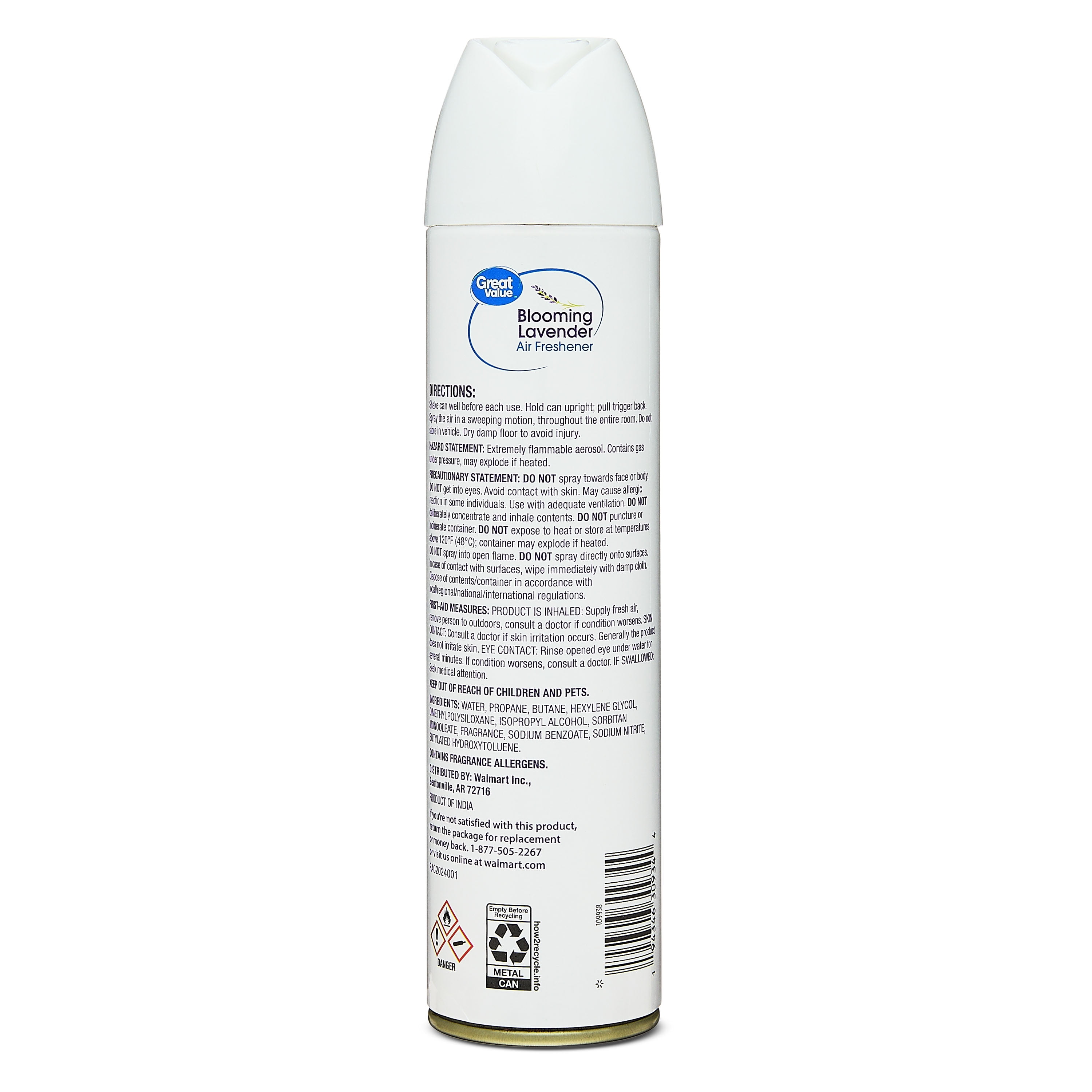 (4 pack) Great Value Blooming Lavender Aerosol Air Freshener, 8 oz