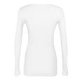 thumbnail image 5 of LISTHA Ribbed Tops for Women Long Sleeve Trendy Fall Scoop Neck T-Shirts Stretch Basic Casual Shirts White M, 5 of 6