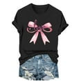 thumbnail image 2 of Nuoqisi T-Shirts Graphiques Mignons avec Nœud pour Femmes de la Saint-Valentin, T-Shirt Décontracté à Imprimé, Col Rond, T-Shirt d'Été à Manches Courtes, Hauts Tendance, T-Shirt Esthétique Chic, Hauts Tee Esthétiques, T-Shirt Rose avec Nœud, T-Shirt Girly, 2 of 6