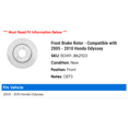 thumbnail image 2 of Front Brake Rotor - Compatible with 2005 - 2010 Honda Odyssey 2006 2007 2008 2009, 2 of 2