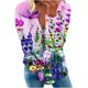 thumbnail image 1 of Camiseta suelta estampada a la moda para mujer, blusa de manga larga, cuello redondo, camisetas informales Pompotops FGAJ12438, 1 of 5