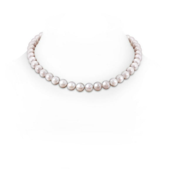 ANGARA 10-11mm, 18" Classic Freshwater Cultured Pearl Necklace in 14K White Gold for Women | June Birthstone, Birthday, Anniversary, Jewelry Gift for Women | Pearl Necklace