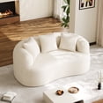 thumbnail image 5 of Wiilayok 68.5" Modern Chenille Sofa,Curved Sofa with Deep Seat Cloud Couch for Living Room, Apartment, Bedroom, No Assembly,Beige, 5 of 13