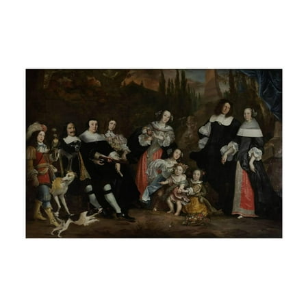 Group Portrait of Michiel De Ruyter and His Family Print Wall Art By Juriaen