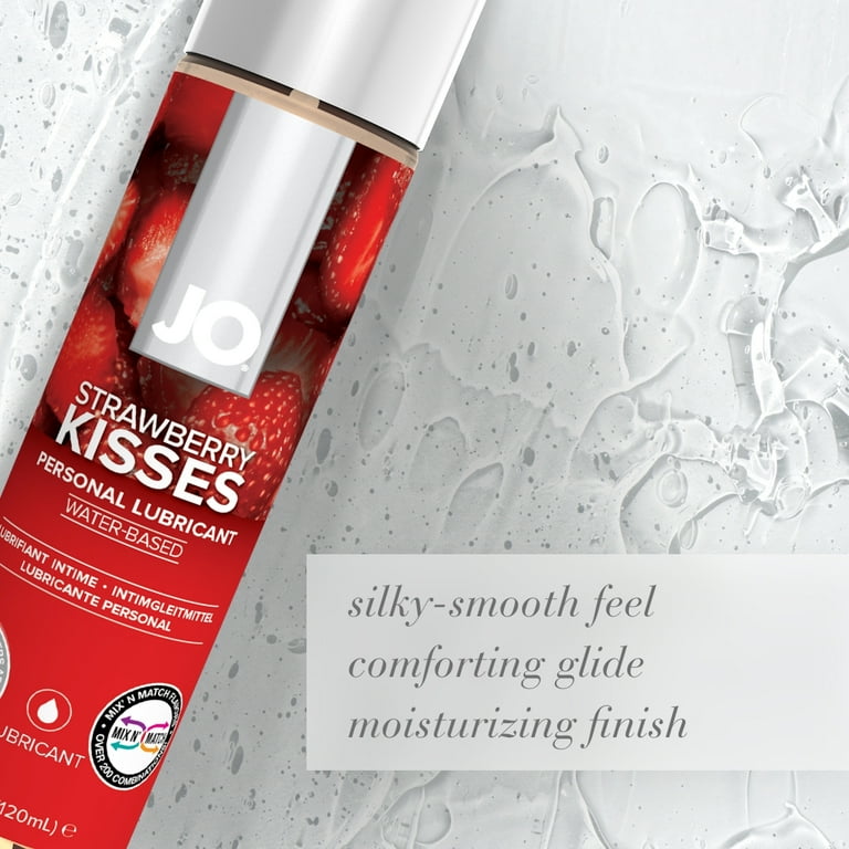 JO H2O Strawberry Kisses Lubricant, Water Based, Sugar Free, for