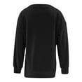 thumbnail image 5 of DeHolifer Women's Tops Long Sleeve Solid Round Neck Vent Split Zipper Pullover Tops Loose Casual Fall Blouse Black S, 5 of 7
