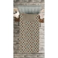 thumbnail image 3 of Ambesonne Geometric Quilted Bedspread Set 2 Pcs, Half Spirals Lace, Twin Size, Sepia Ruby Dark Blue, 3 of 3