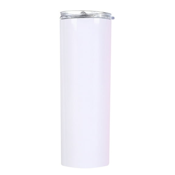 Muka 20 oz. Stainless Steel Skinny Tumbler, Double Wall Insulated Water Tumbler Cup with Lid-White-20oz