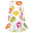 thumbnail image 5 of Sweets And Rainbow Lollipops Pattern Long Sleeve Dresses For Women Vintage Elegant Party Dress Oversized V-neck Dress S-8XL, 5 of 7