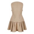 thumbnail image 4 of ZQUUVOU Women's Dress Sleeveless Solid Color Round-Neck Mini Dress G-Khaki,S, 4 of 9