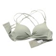 thumbnail image 3 of Sujetador sin costuras Wireless Thicken Sexy Hacer subir Underwear Lencería elástica transpirable, Verde, 75B Eigraketly AP001256-10B, 3 of 7