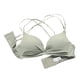 thumbnail image 4 of Sujetador sin costuras Wireless Thicken Sexy Hacer subir Underwear Lencería elástica transpirable, Verde, 80B sidaley AP001256-11B, 4 of 7