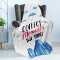 thumbnail image 4 of Saying Soft Flannel Fleece Throw Blanket, Watercolor Design Scene of Clouds Birds and Mountains Lettering Print, Cozy Plush for Indoor and Outdoor Use, 50" x 70", Azure Blue and White, by Ambesonne, 4 of 5