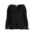 thumbnail image 5 of Terra & Sky Women's Plus Size Smocked Cuff Ruffle Tee, 5 of 5