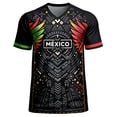 thumbnail image 2 of COSFO Men's Oversized T-Shirts Mexico Mesh Short Sleeve Football Graphic Tees Summer Patriotic Pullover Relaxed Fit V Neck Tops, 2 of 6
