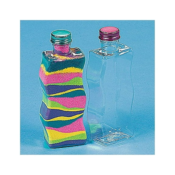Wavy Sand Art Bottles, Craft Supplies, Containers, Sand Art, 12 Pieces, Clear/Iridescent