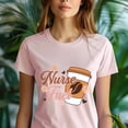 thumbnail image 5 of Nurse Fuel Coffee Graphic T-Shirt for Women, Cute Casual Tee, Maroon, Size 2XL, 5 of 6