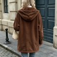 thumbnail image 4 of Corduroy Jacket for Women Oversized Long Sleeve Button Down Jacket Casual Work Travel Fall Winter Coat, M, 4 of 8