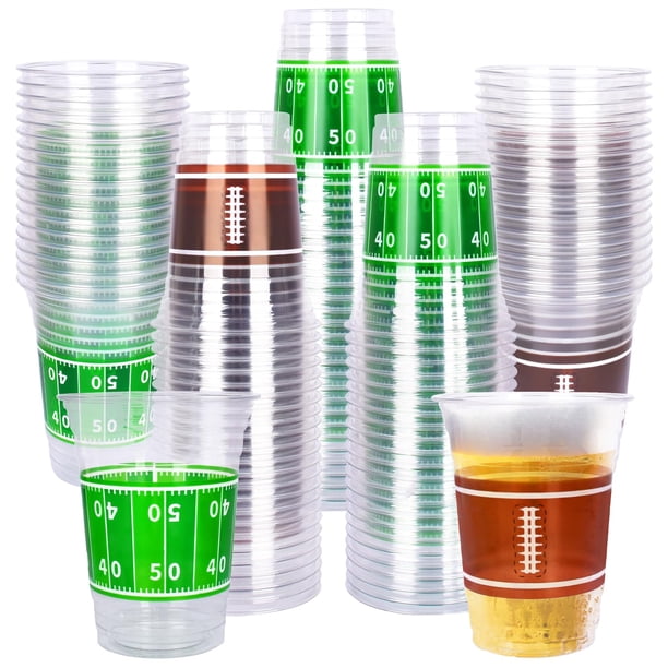 Vasos de plástico Gatherfun Football, 16 onzas, 100 unidades, suministros para fiestas