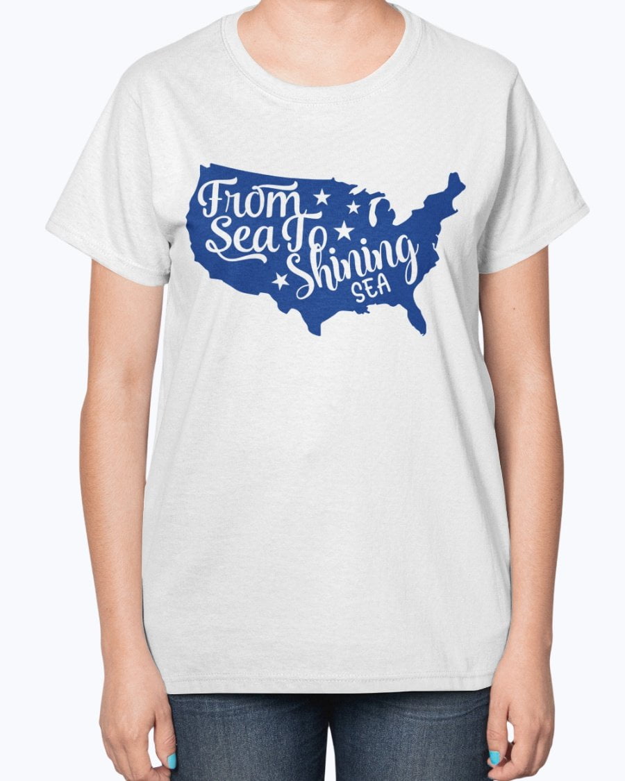 Wedding Goodies From Sea To Shining Sea America Ladies T Shirt Walmart Com Walmart Com