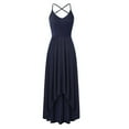 thumbnail image 3 of Clothing Women's V Neck Sleeveless Casual Summer Loose Sundresses Asymmetrical Solid Color Halter Maxi Dresses, 3 of 4
